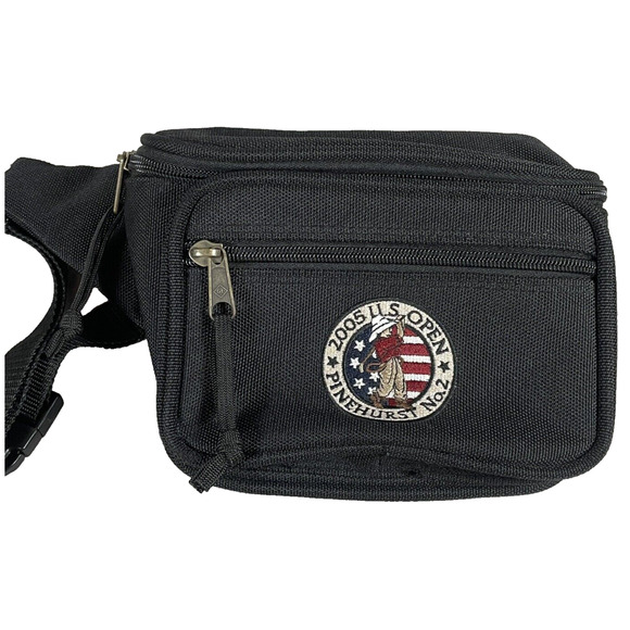 2005 US Open Pinehurst Black Golf Tee Bag Fanny Pack Waist Bag Souvenir NWOT - Picture 1 of 8